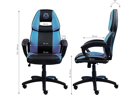 QWARE Gaming Chair Castor Blauw
