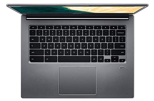 Un portátil con la pantalla abierta, que muestra un teclado y un panel táctil.