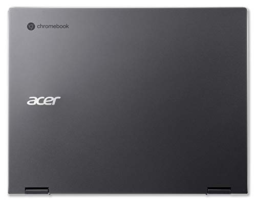 Un portátil Acer Chromebook negro, vista superior.