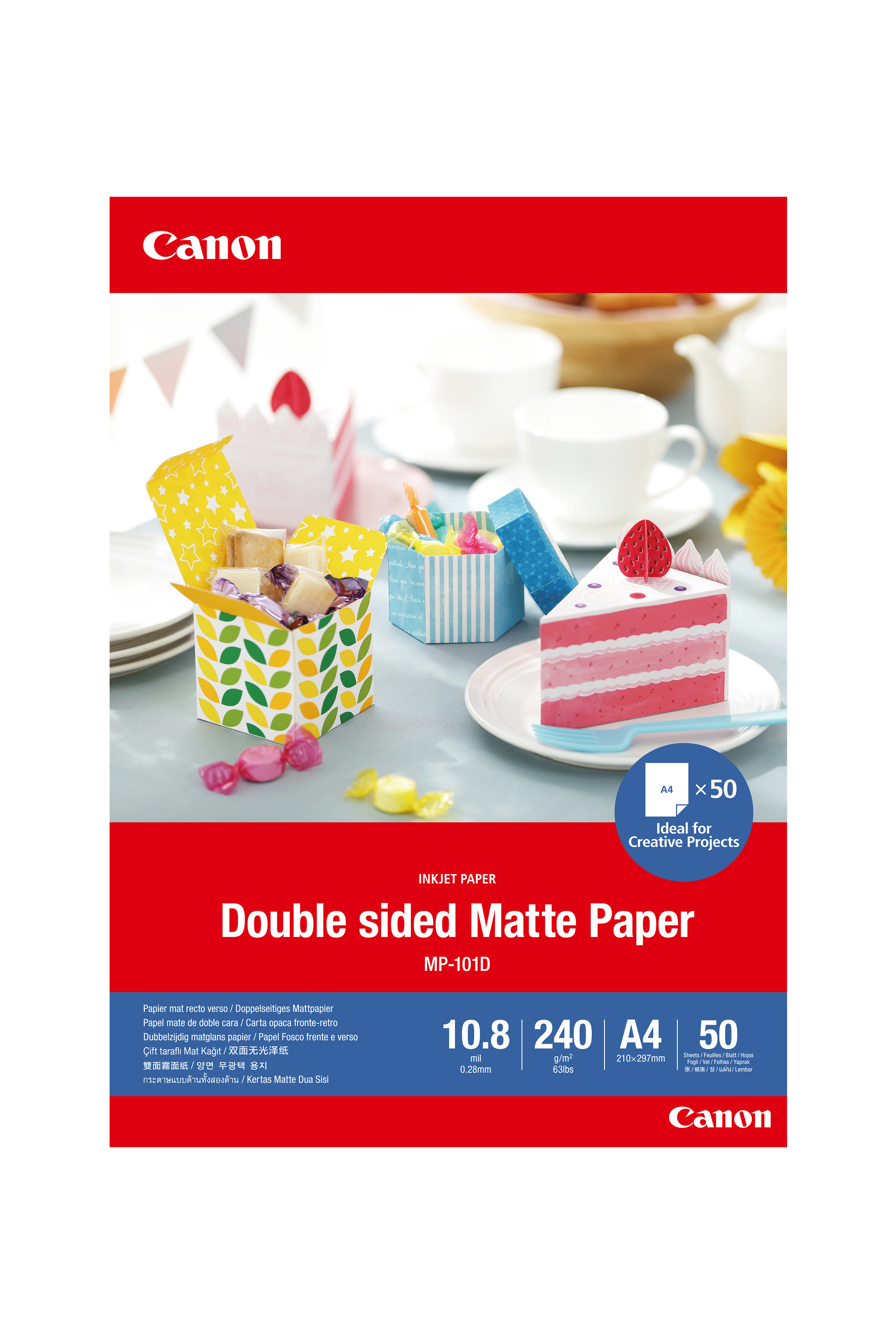 CANON MP-101D Fotopapier 21x29.7 Doppelseitiges Papier, cm Blatt matt A4 50 mattes