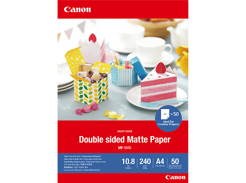 CANON MP-101D Fotopapier matt 21x29.7 cm A4 Doppelseitiges mattes Papier, 50 Blatt