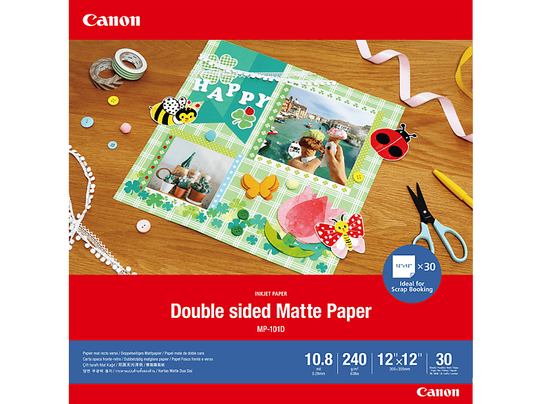 CANON MP-101D Fotopapier matt 30x30 cm - Doppelseitiges mattes Papier, 30 Blatt