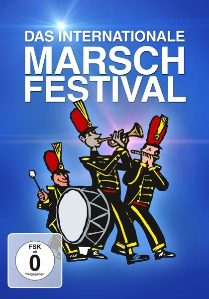 Filmposter auf Deutsch. Cartoon-Musiker in einer Marching Band. Blauer Hintergrund.