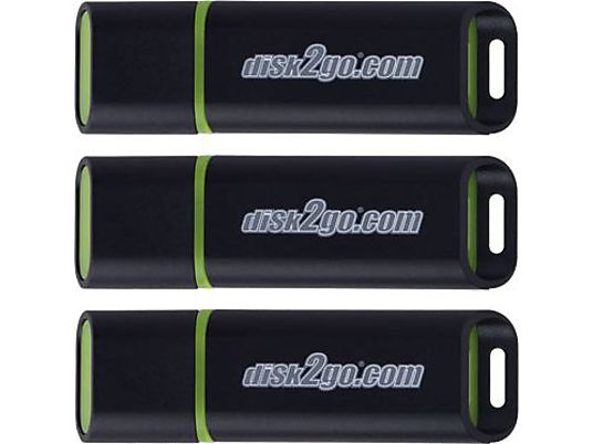 DISK2GO Passion 3pz. - Chiavetta USB  (16 GB, Nero/Verde)