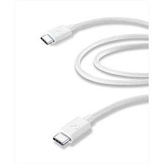 Cable USB - CellularLine Home USBDATACUSBC2C2MW, USB-C a USB-C, 2 m, Blanco