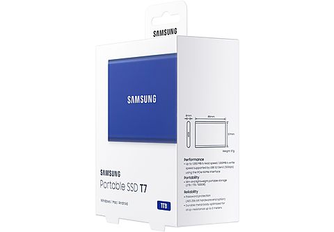 SAMSUNG SSD Portable T7 1 TB GB - Blauw