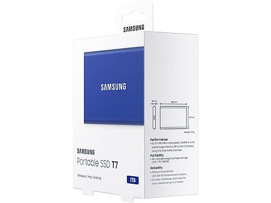 SAMSUNG SSD Portable T7 1 TB GB - Blauw