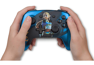POWER A PowerA Enhanced Wireless Controller für Nintendo Switch - Satinblau verchromter Zelda Controller Blau