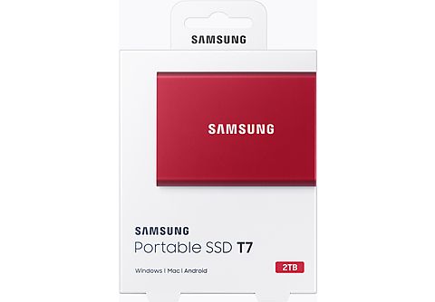 SAMSUNG SSD Portable T7 2 TB GB - Rood