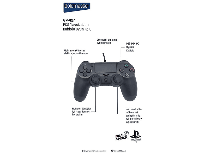 GOLDMASTER GP-427 PS4 Joystick_3