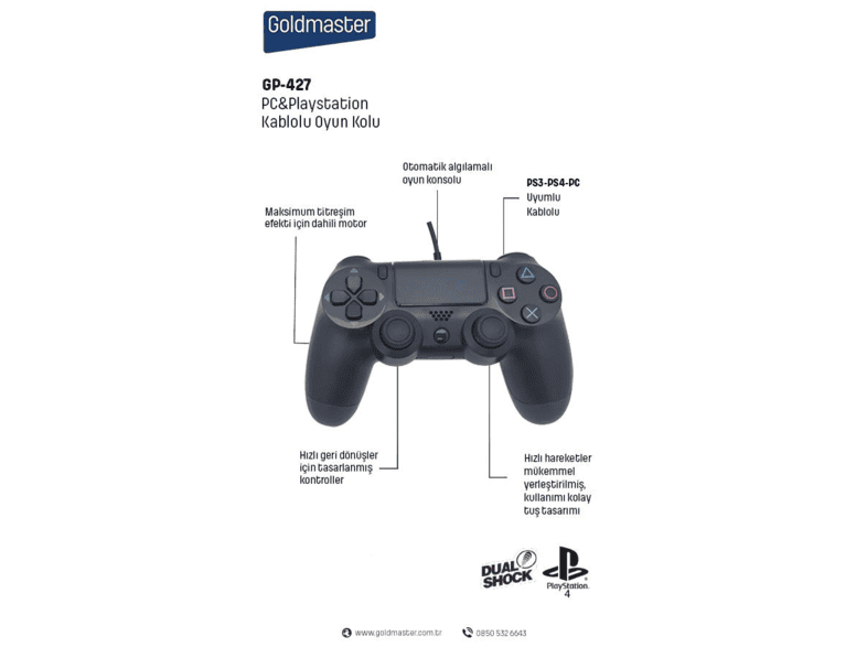 goldmaster gp 427 ps4 joystick playstation 4 aksesuarlari