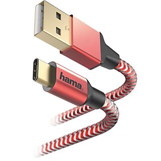 HAMA USB - USB-C-kabel Reflective 1.5 m Rood (178296)