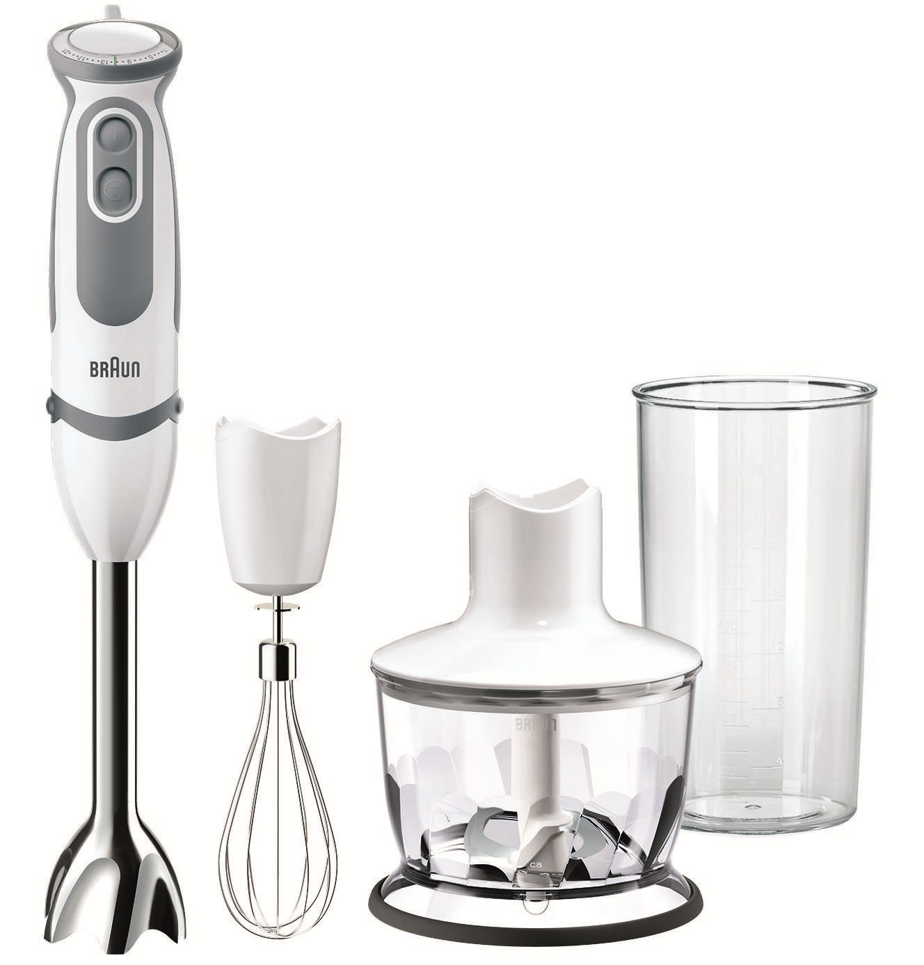 BRAUN MQ 5235 WH MultiQuick 5 Vario Stabmixer (Weiß/Grau, 1000 Watt)
