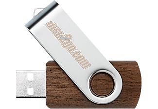 DISK2GO Wood - Clé USB  (128 GB, Marron/Argent)