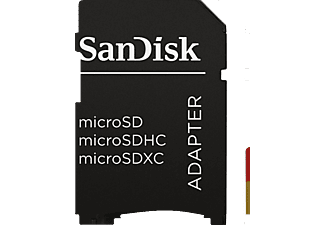 SANDISK Extreme® 160MB/S A2+AD - Micro-SDXC-Speicherkarte  (256 GB, 160 MB/s, Rot/Gold)