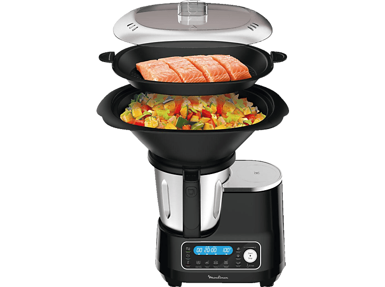 MOULINEX HF4568 Click Chef (Rührschüsselkapazität: mit Watt) Kochfunktion 3,6 l, 1400 Küchenmaschine schwarz