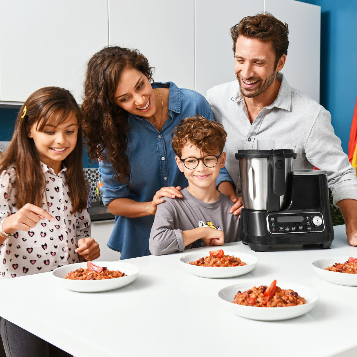 MOULINEX HF4568 Click Chef Küchenmaschine mit Kochfunktion Schwarz (Rührschüsselkapazität: 3,6 l, 1400 Watt)
