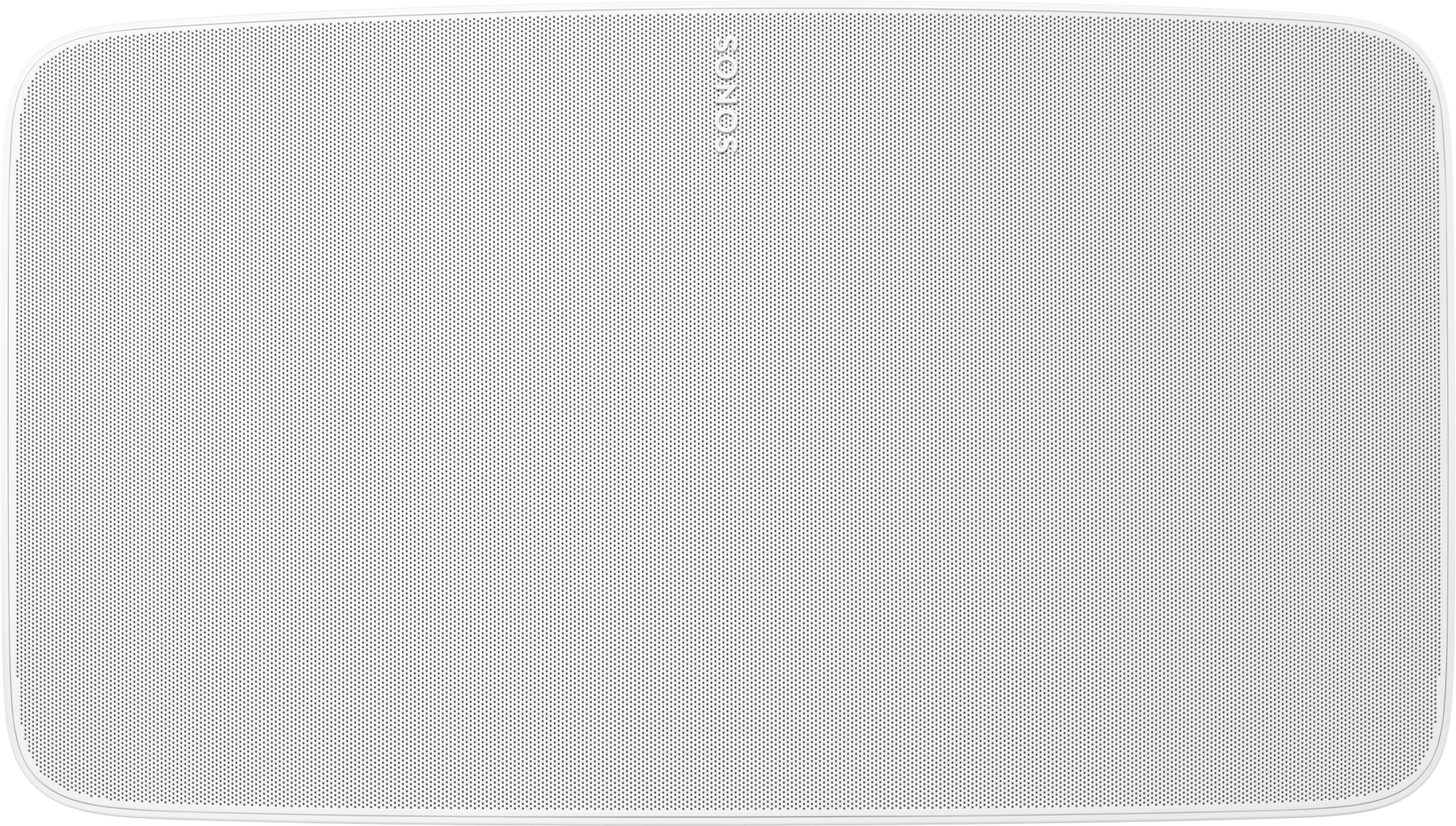Altoparlante Sonos bianco con una parte anteriore in rete. Sonos è scritto sull'altoparlante.