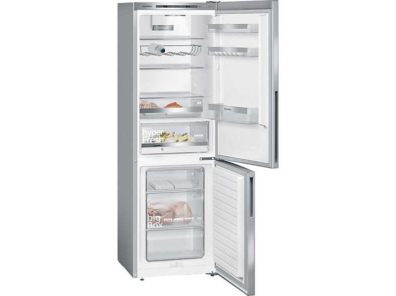 Siemens KG36EALCA Kühl- Gefrierkombination (C, 312 l, 1860 mm hoch, Standgerät, Silber)