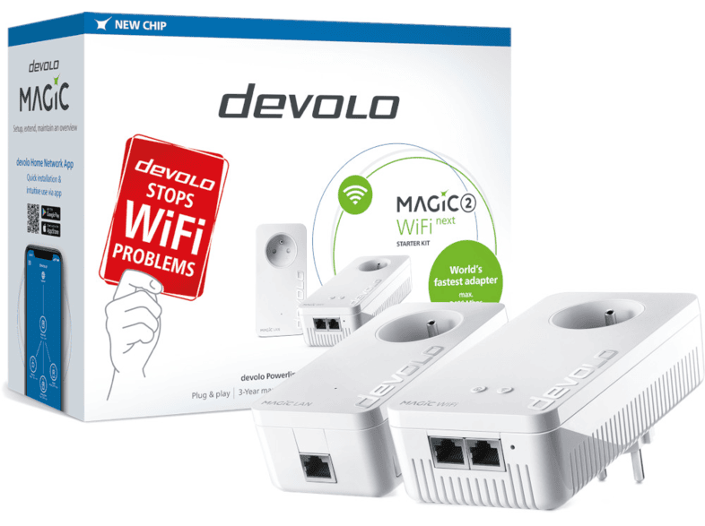 ongezond Doorbraak straffen DEVOLO Powerline Magic 2 Next WiFi Starter Kit Wit (8621)