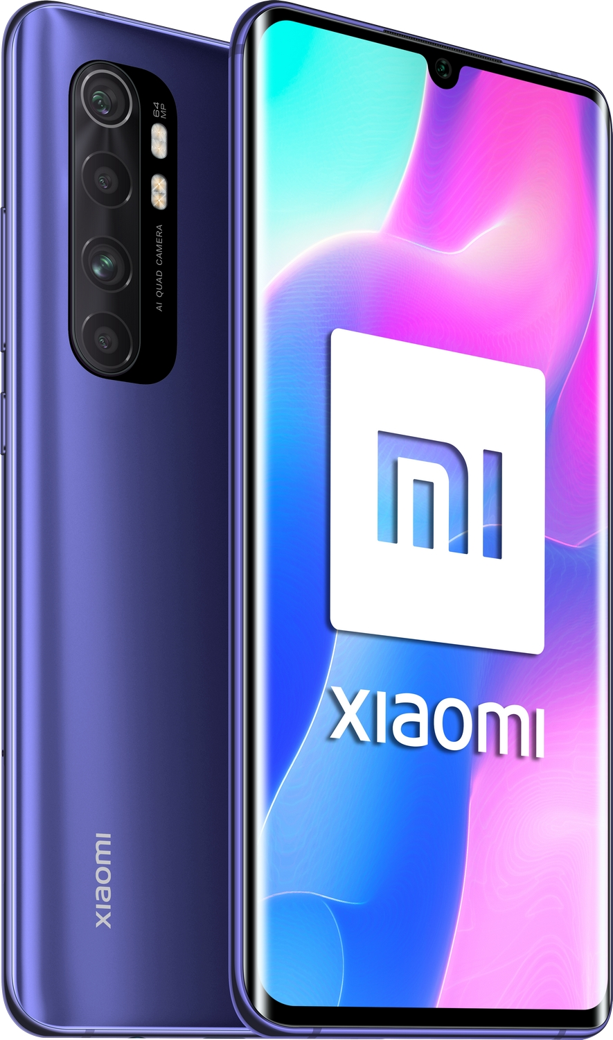 Un teléfono Xiaomi azul oscuro con un logotipo blanco. Tiene un sistema multicámara y la palabra Xiaomi.