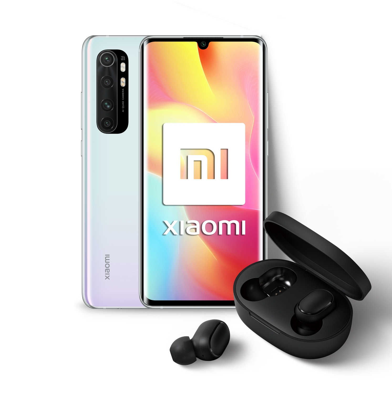 Móvil - Xiaomi Mi Note 10 Lite, Blanco, 128GB, 6GB, 6.47" FHD+ + Auriculares - Mi True Wireless Earbuds Basic