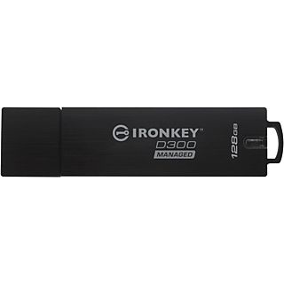 KINGSTON Ironkey D300 - USB-Stick  (128 GB, Schwarz)