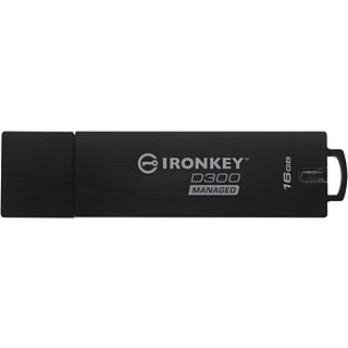 KINGSTON Ironkey D300 - USB-Stick  (16 GB, Schwarz)