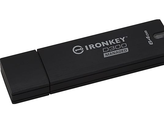 KINGSTON Ironkey D300 - USB-Stick  (64 GB, Schwarz)