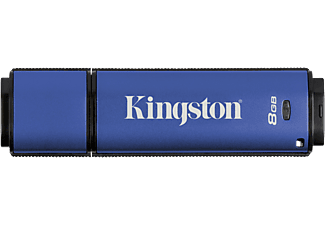 KINGSTON DT Vault Privacy - USB-Stick (8 GB, Schwarz/Blau)