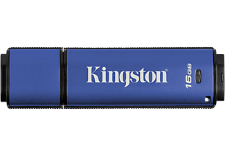 KINGSTON DT Vault Privacy - USB-Stick (16 GB, Schwarz/Blau)