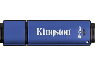 KINGSTON DT Vault Privacy - USB-Stick (64 GB, Schwarz/Blau)