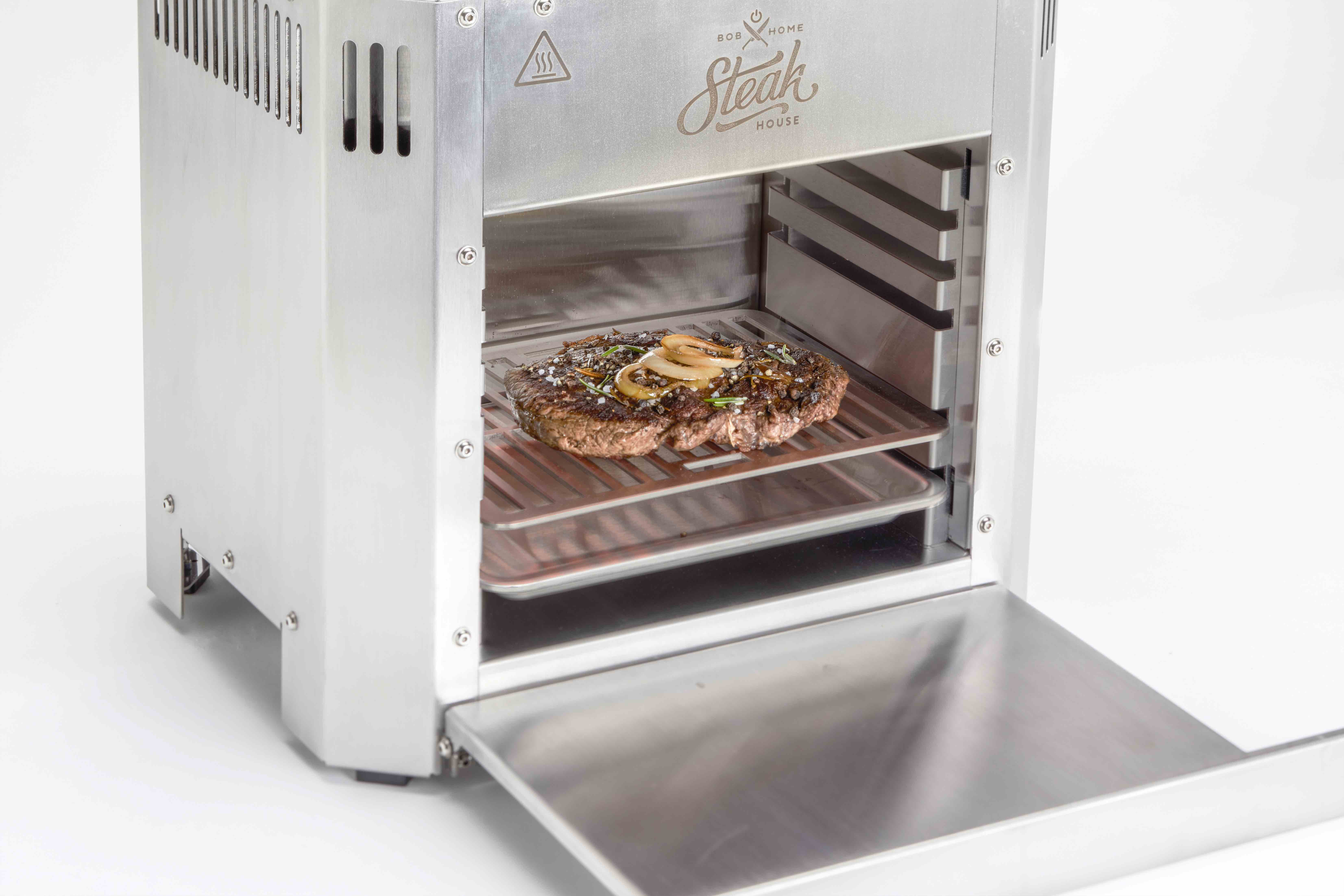 BOB-HOME BH004 Steakhousegrill Elektrogrill, Edelstahl (2800 Watt)