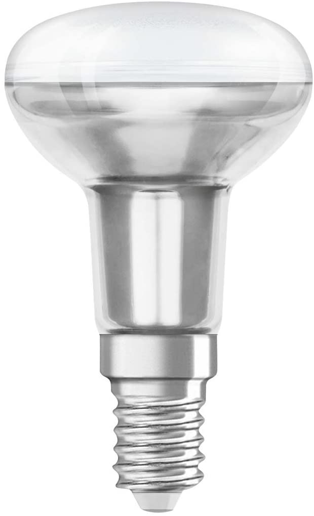 Ampoule en verre transparent avec base argentée et dessus arrondi.