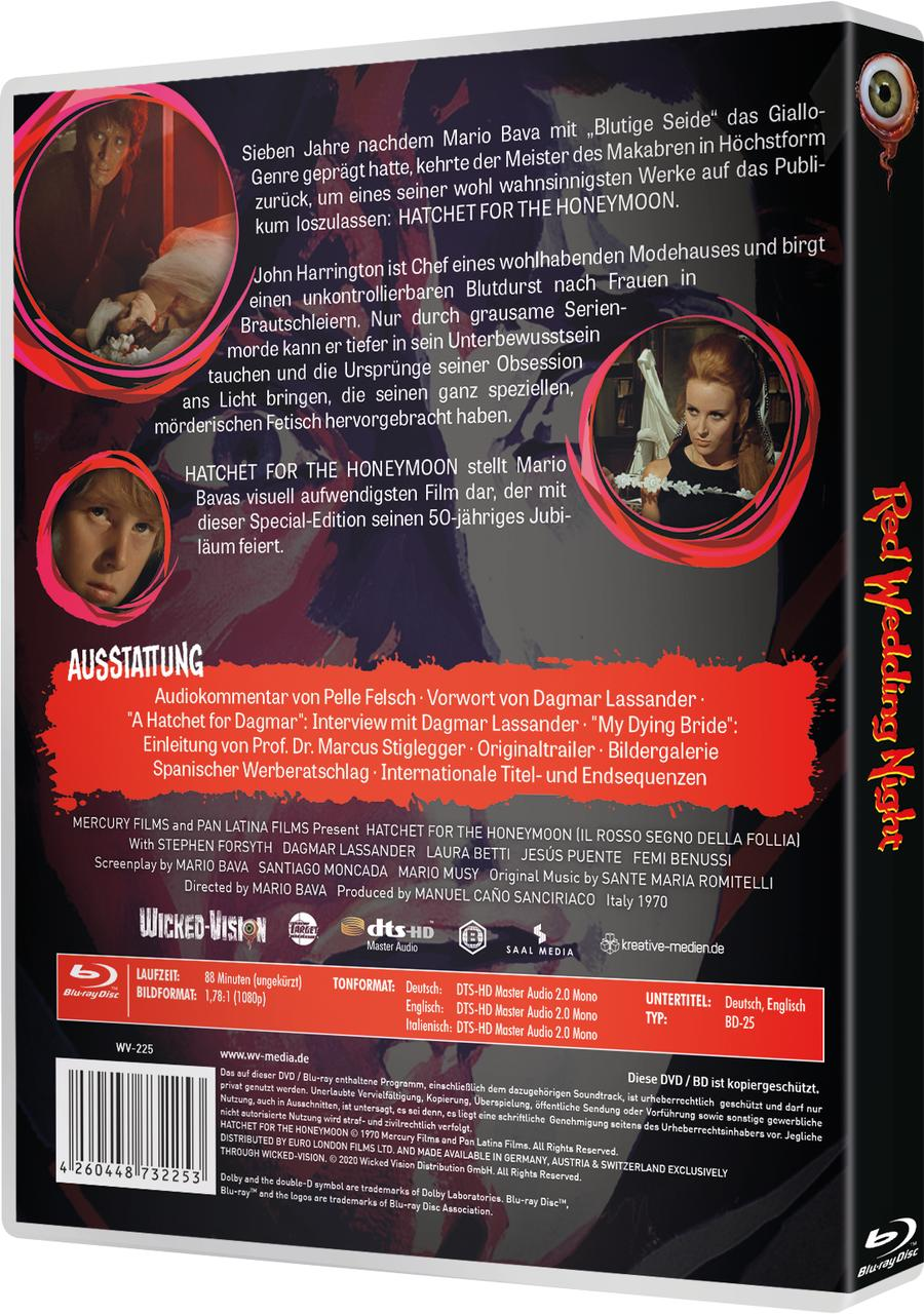 DVD-Cover mit Filmtitel, Bildern und Text; Rote Hochzeitsnacht.