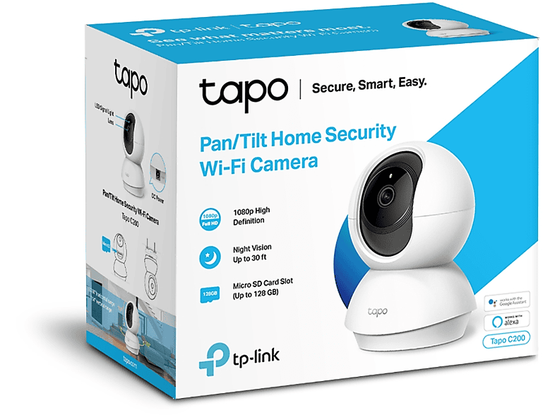 TP-LINK Tapo C200, Überwachungskamera (Anzahl Kameras: 1, für Innen, Nachtsichtfunktion, Netzbetrieb, Weiß) — Foto 2 von 2