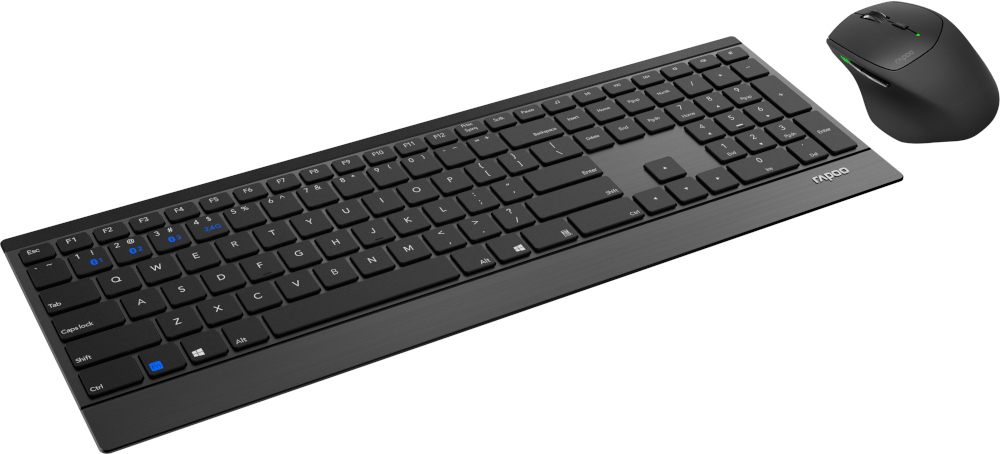 RAPOO Clavier sans fil + Souris sans fil AZERTY 9500M Noir (19452)
