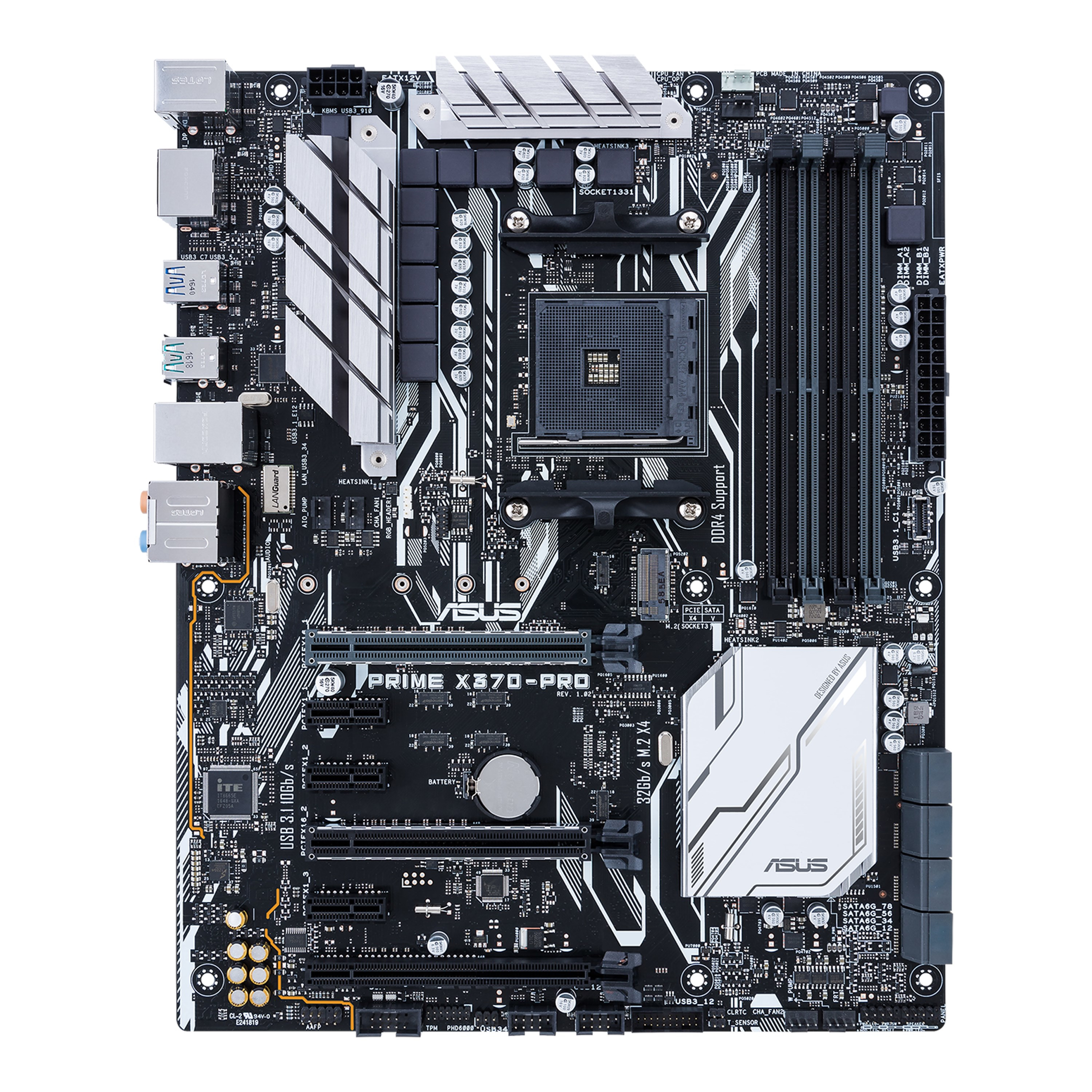 Placa Base - ASUS ATX AMD X370 PRO, Aura Sync, M.2 a 32GB, SATA 6GB, USB 3.1