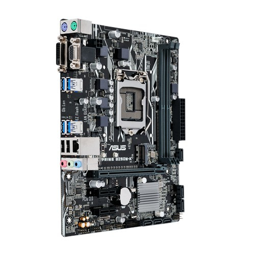 Placa base gaming- ASUS PRIME B250M-K, ATX LGA-1151, iluminación LED, DDR4 4000 MHz, dos M.2, SATA 6 Gbps