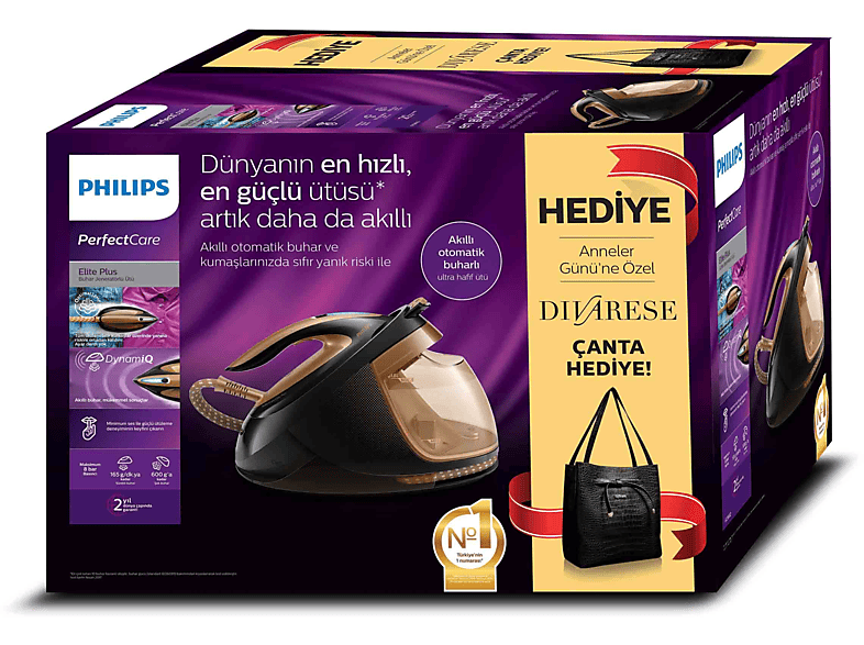 PHILIPS GC9682 Buhar Kazanlı Ütü Siyah Gold + Çanta Hediyeli_5