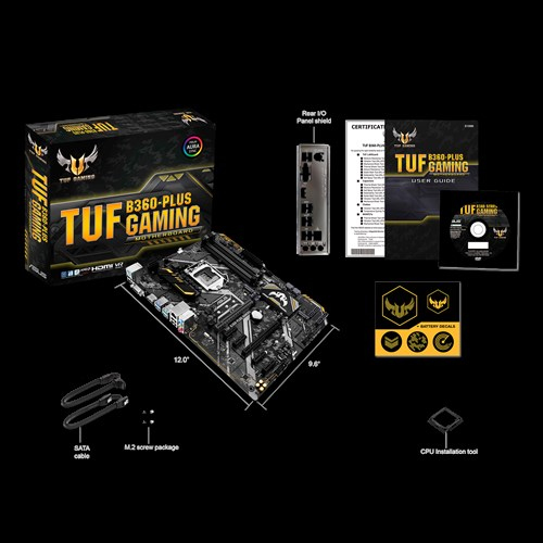 ASUS Tuf B360-Plus Gamıng Intel B360 Lga1151 Ddr4 2666 Hdmı Vga M2 Usb3.1 Aura Rgb Atx Anakart