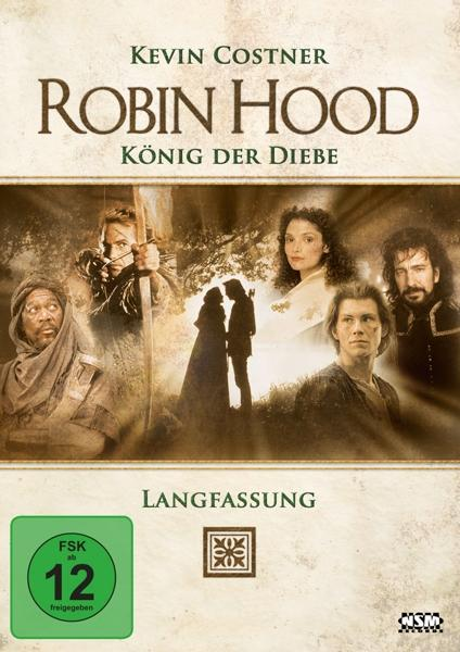 Filmcover mit Kevin Costner, Schauspielern und Text: Robin Hood.
