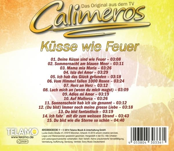 CD-Cover für das Album 'Calimeros', mit Titelliste und Logo.