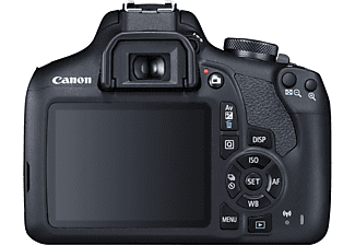 CANON EOS 2000D Kit Spiegelreflexkamera, 24,1 Megapixel, 18-55 mm Objektiv (EF-S, DC), WLAN, Schwarz