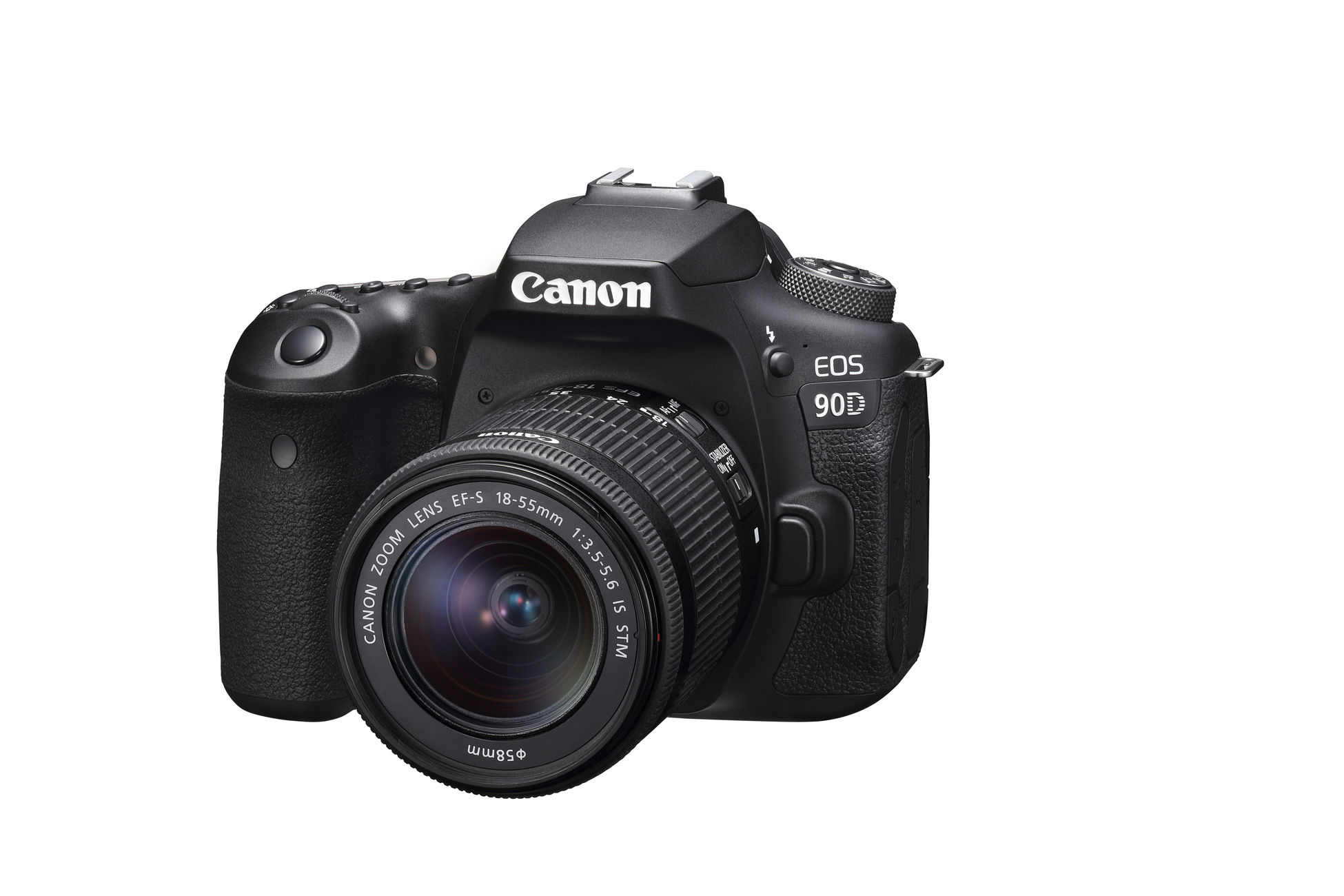 CANON EOS 90D Kit Spiegelreflexkamera, 32,5 Megapixel, 18-55mm Objektiv (EF-S, IS II, STM), Touchscreen Display, WLAN, Schwarz