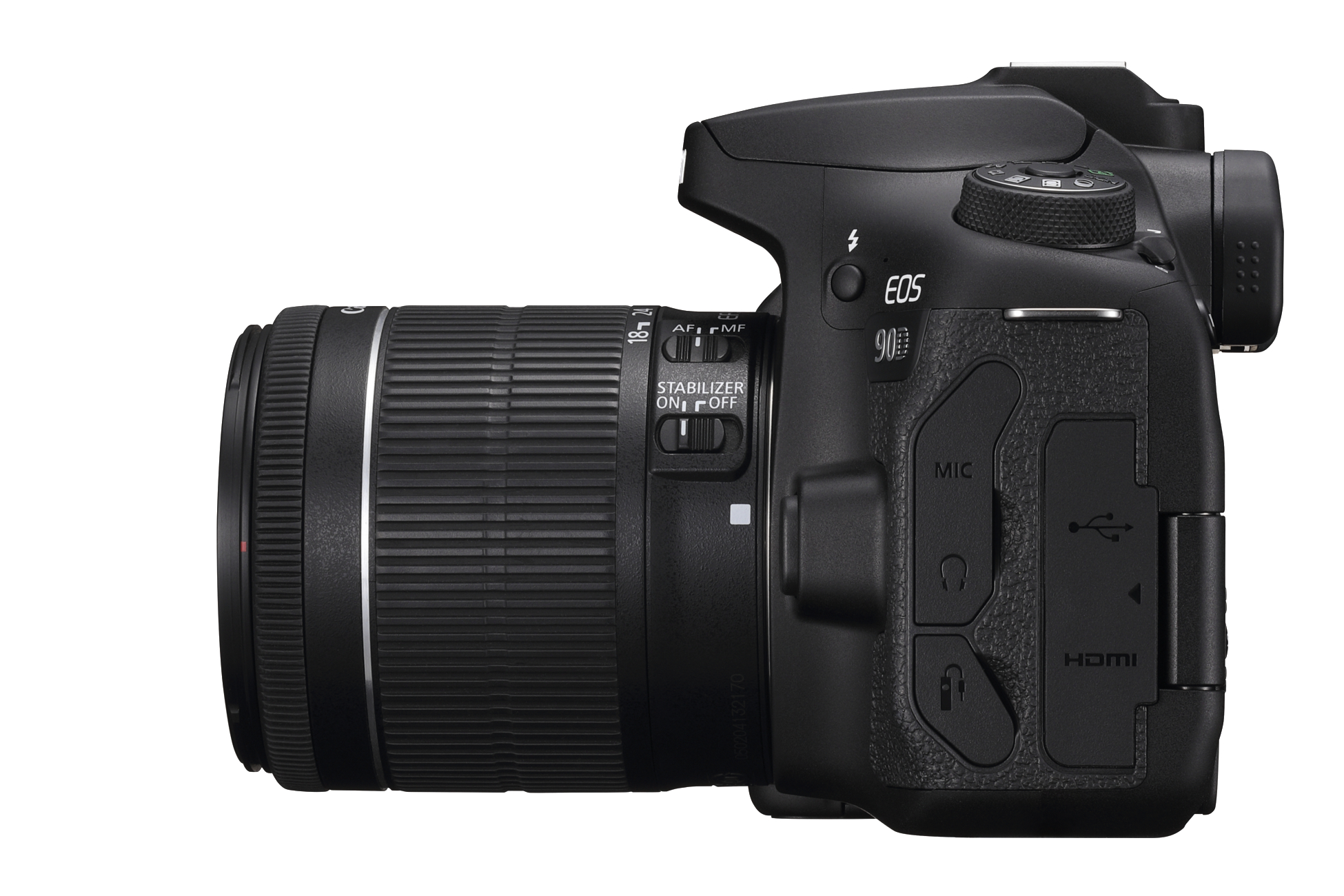 CANON EOS 90D Kit Spiegelreflexkamera, 32,5 Megapixel, 18-55mm Objektiv (EF-S, IS II, STM), Touchscreen Display, WLAN, Schwarz