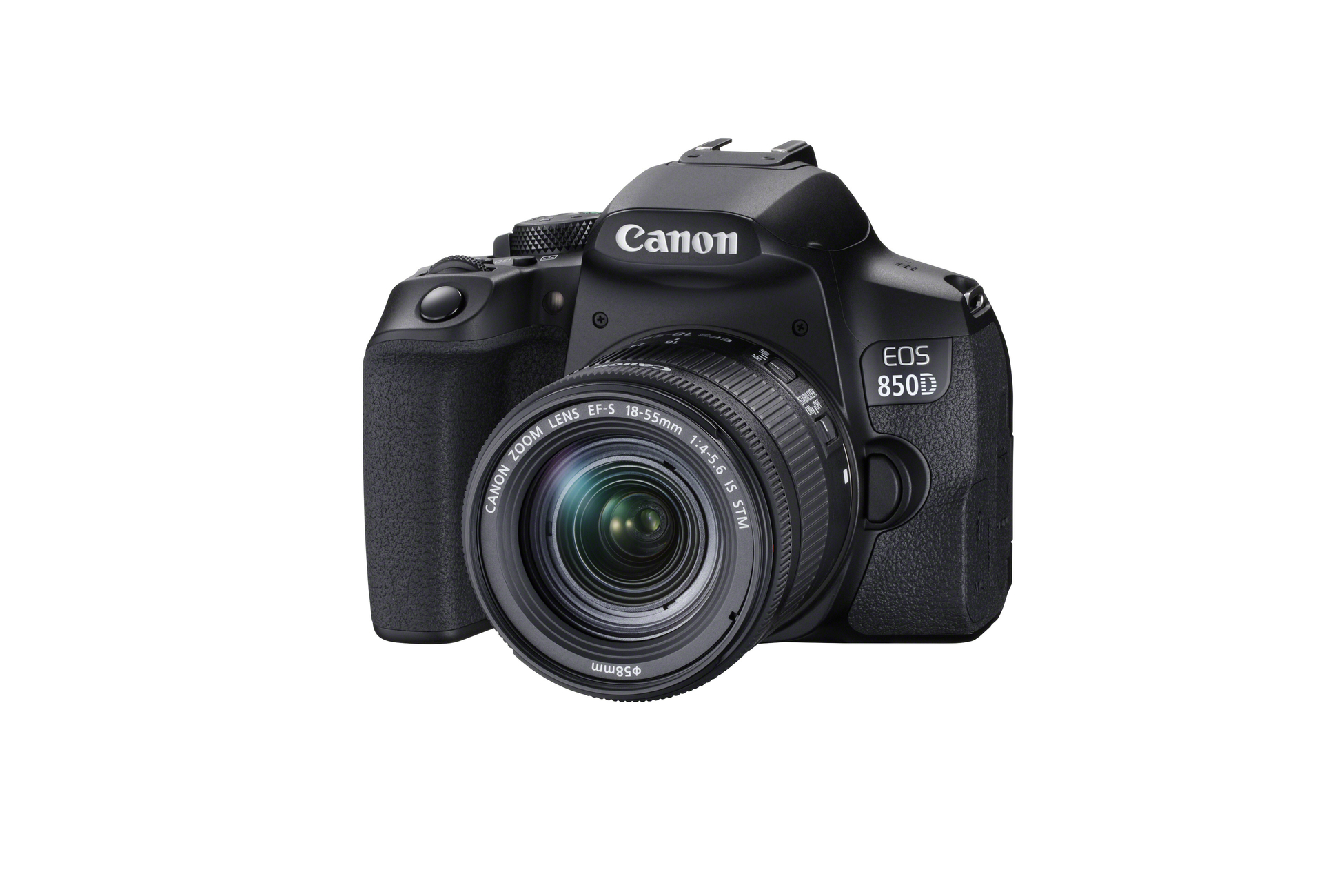 CANON EOS 850D Kit Spiegelreflexkamera, 24,1 Megapixel, 18-55 mm Objektiv (EF-S, IS II, STM), Touchscreen Display, WLAN, Schwarz