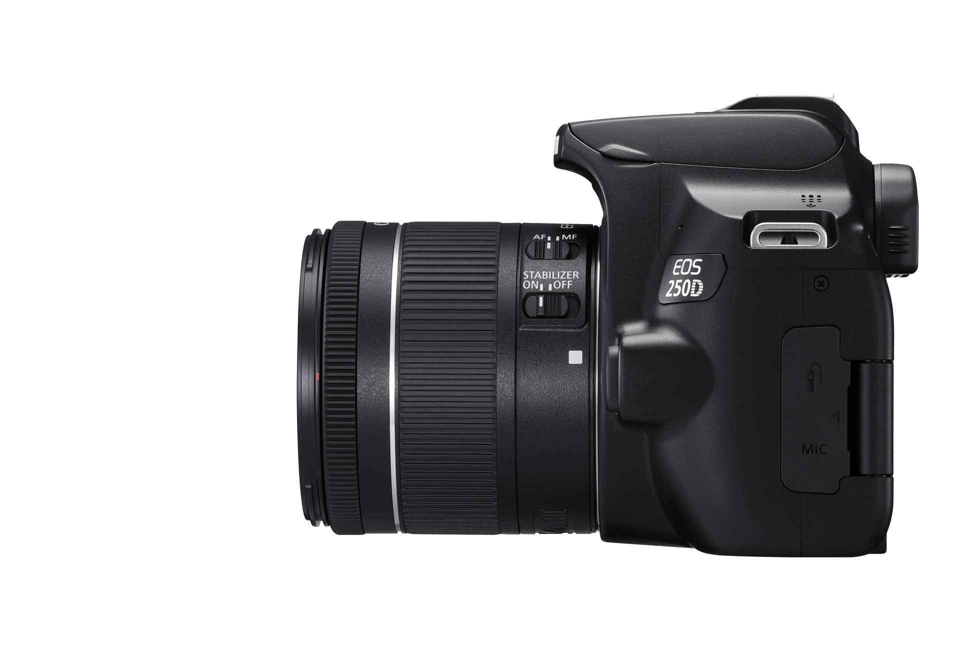 CANON EOS 250D Kit Spiegelreflexkamera, 24,1 Megapixel, 18-55 mm, 75-300 mm Objektiv (EF-S, IS II, DC), Touchscreen Display, WLAN, Schwarz