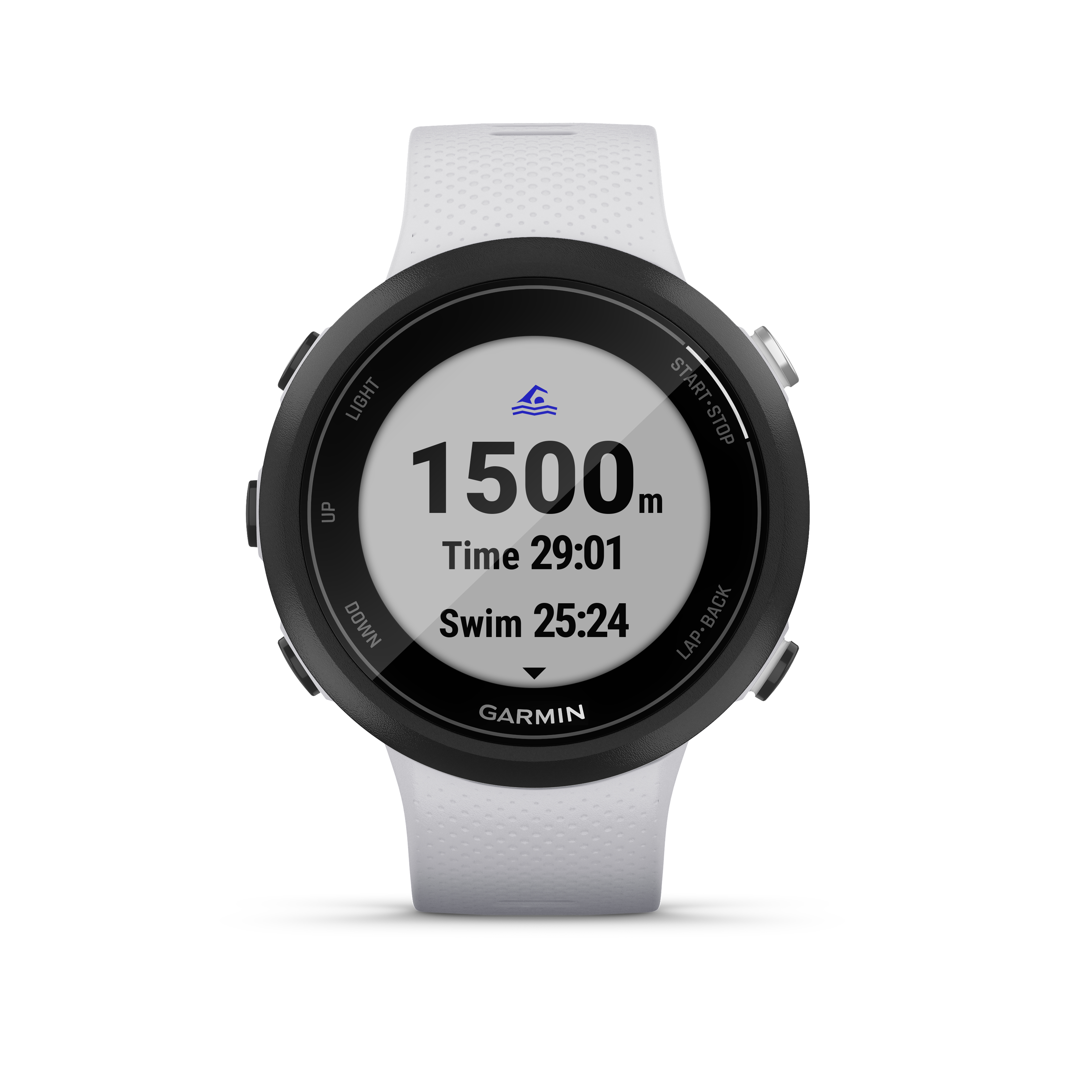 GARMIN Swim 2, Smartwatch, 42 x 42 x 11.4 mm, Steinweiß