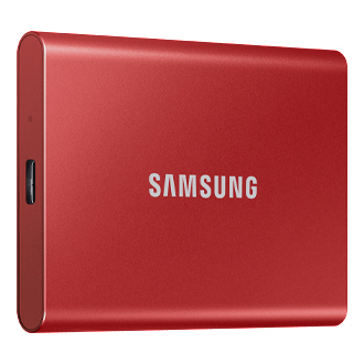 SAMSUNG Portable SSD T7 PC/Mac Festplatte, 500 GB SSD, extern, Metallic red